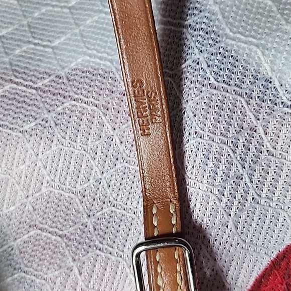 Hermes Natural Leather Palladium Quadruple Tour Bracelet - Picture 11 of 13